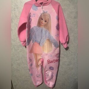 Vintage 1996 barbie fleece sleeper pajamas
